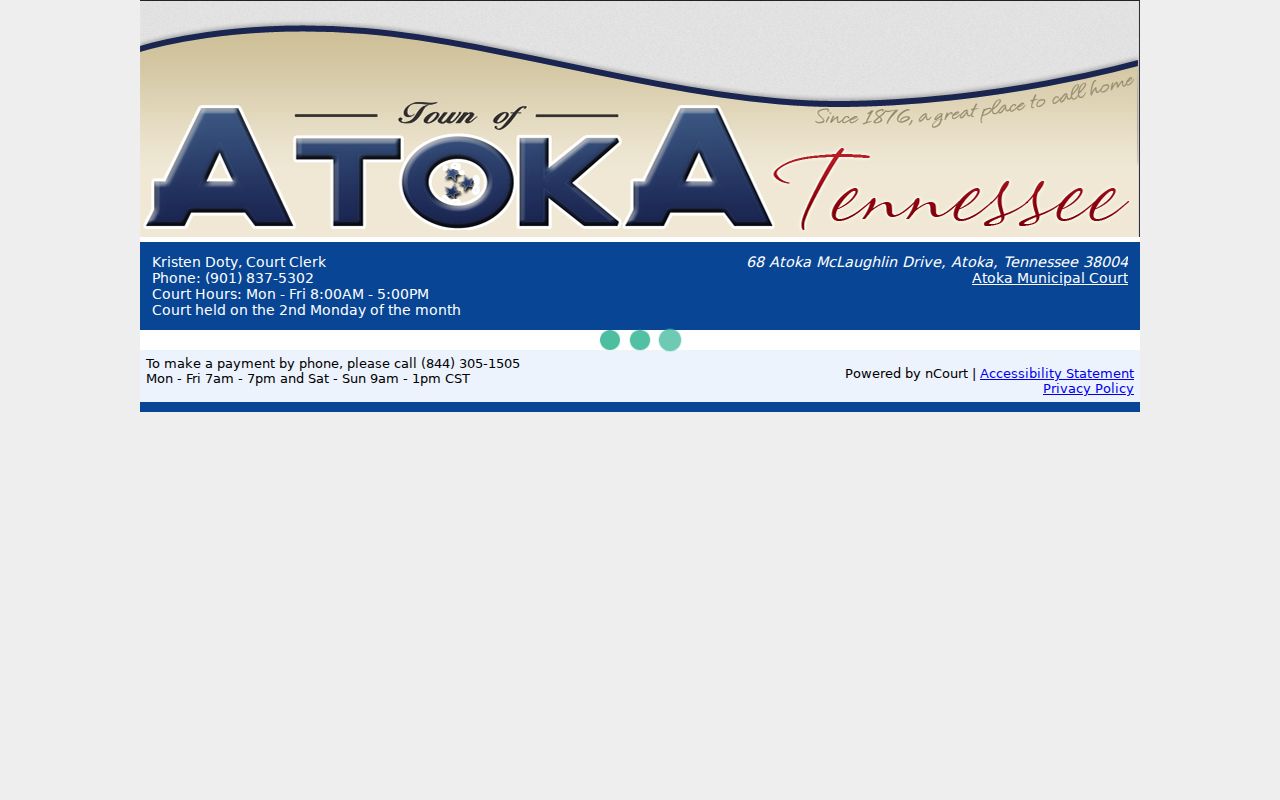 Atoka payment route for a Tipton County traffic court record